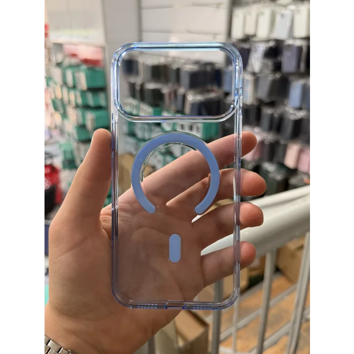 İphone 17 Pro Max ile Uyumlu Magsafe Özellikli Hybrid Animasyonlu Altı Kapalı Akıllı Tuşlu Sararmaz Kılıf