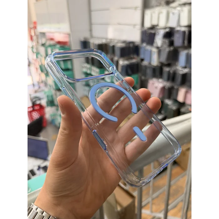 İphone 17 Pro ile Uyumlu Magsafe Özellikli Hybrid Animasyonlu Altı Kapalı Akıllı Tuşlu Sararmaz Kılıf
