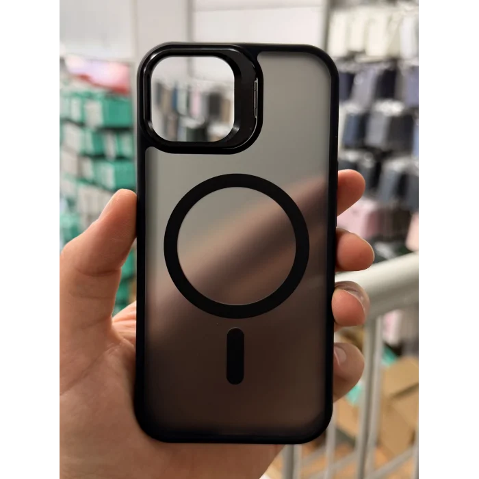 iPhone 15 Aras Standlı Mat Buzlu Magsafe Kılıf