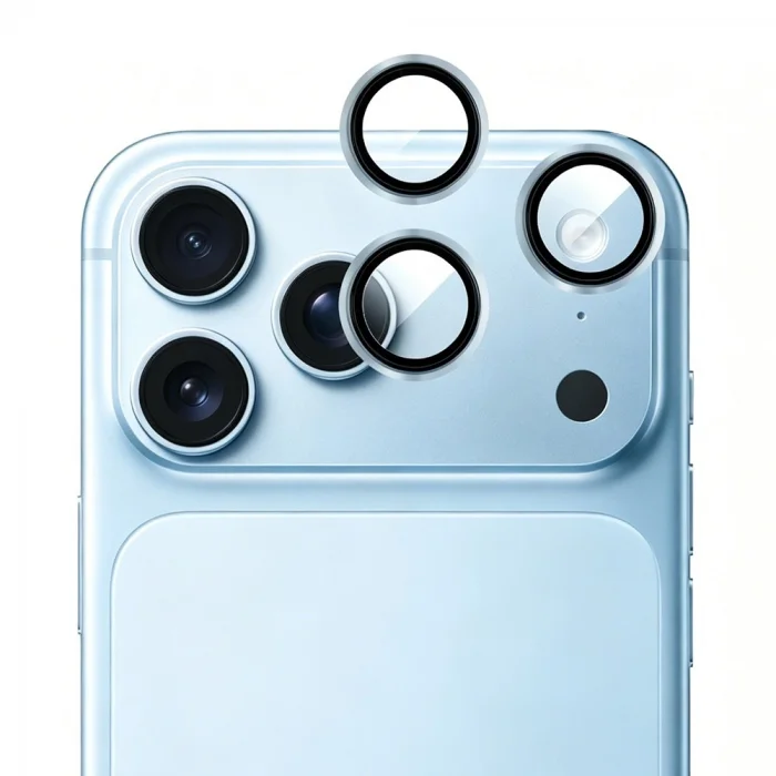 iPhone 18 Pro Ve 18 Pro Max Uyumlu Takma Aparatlı Sapphire Lens Koruyucu