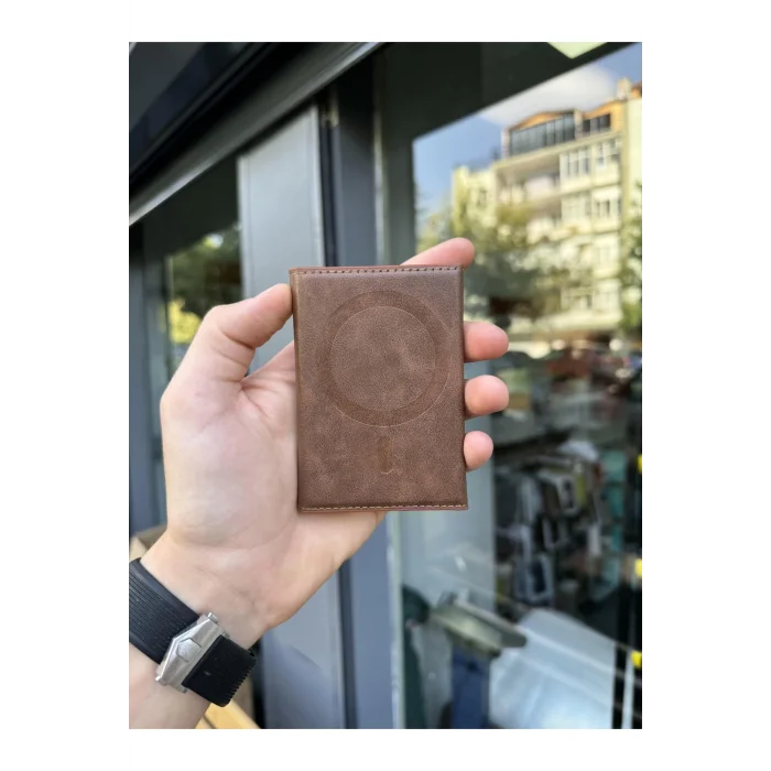 Deri Magsafe Kartlıklı Cüzdan