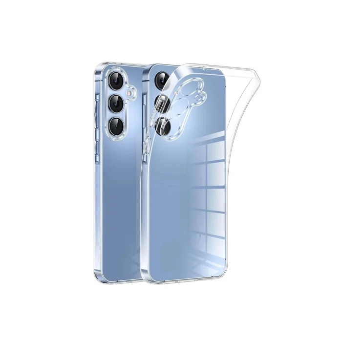 Galaxy S25 Uyumlu Kılıf Kamera Korumalı Şeffaf Esnek Renksiz Silikon Kapak