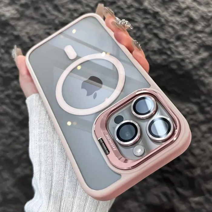 iPhone 11 Uyumlu Kılıf Klon Stantlı + Lens Korumalı MagSafe Telefon Kılıfı