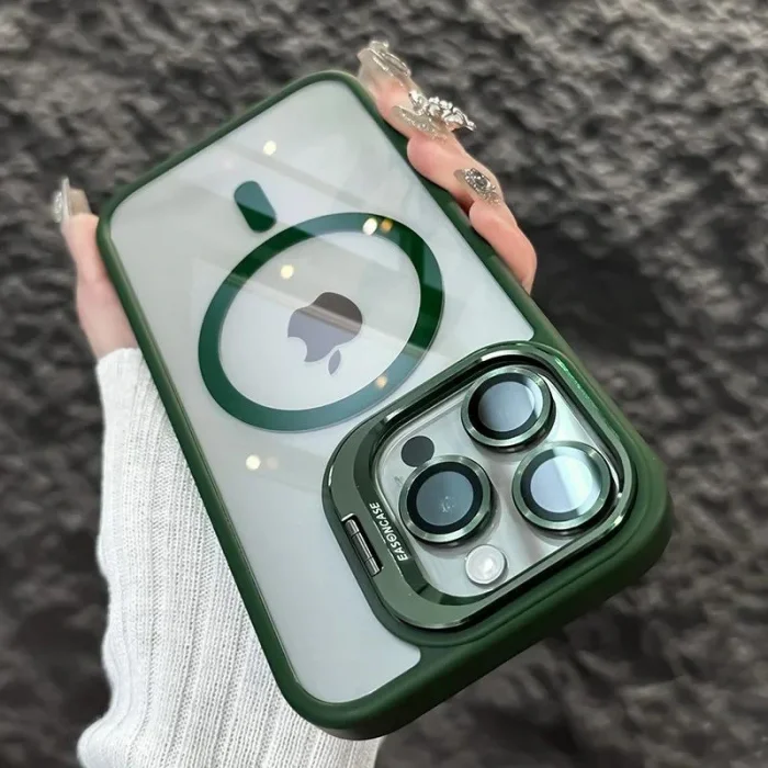 iPhone 11 Uyumlu Kılıf Klon Stantlı + Lens Korumalı MagSafe Telefon Kılıfı