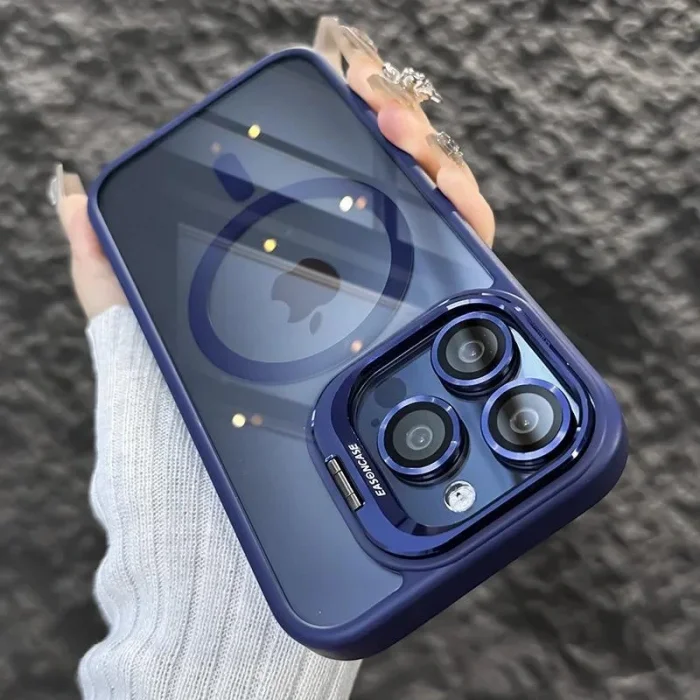 iPhone 11 Uyumlu Kılıf Klon Stantlı + Lens Korumalı MagSafe Telefon Kılıfı