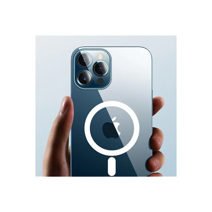 İphone 12 Pro Max Dayanıklı Manyetik Şeffaf Kılıf (MagSafe Uyumlu)