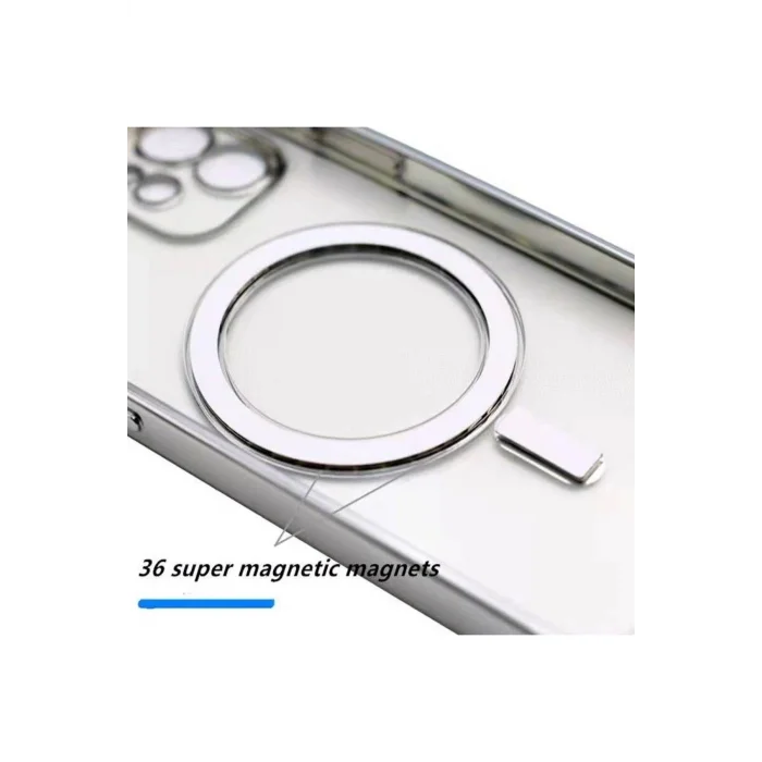 İphone 12 Pro Max Magsafe Uyumlu Parlak Lazer Telefon Kılıfı