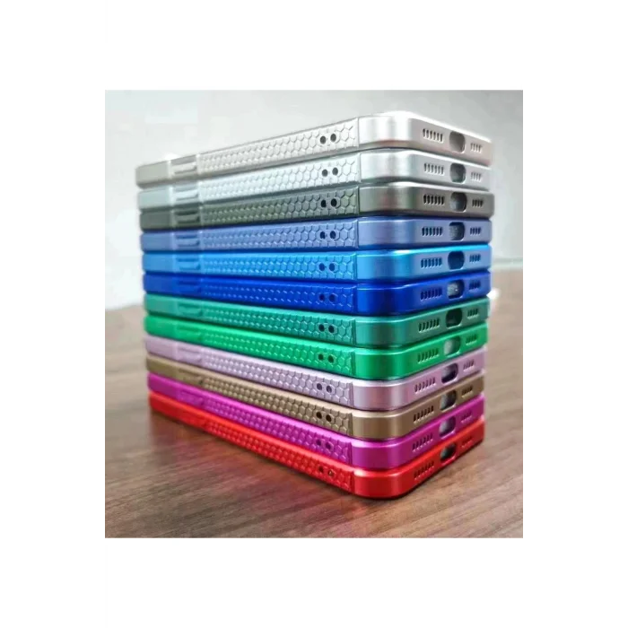 İphone 12 Pro Max Metalic Renk Kamera Korumalı Silikon Kılıf