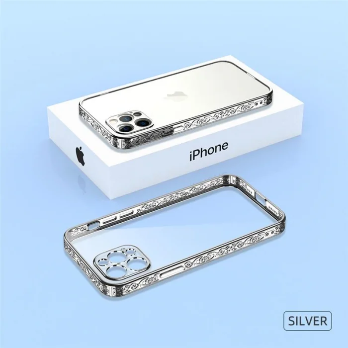 İphone 12 Pro Max Plating Kreatif Desenli Silikon Telefon Kılıfı