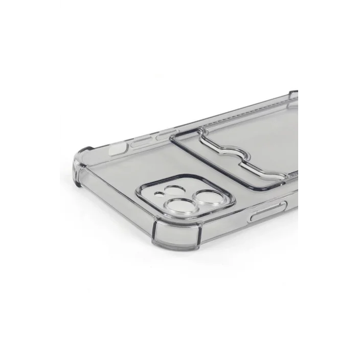 İphone 12 Pro Max Şeffaf Kartlıklı Kamera ve Darbe Korumalı Telefon Kılıfı