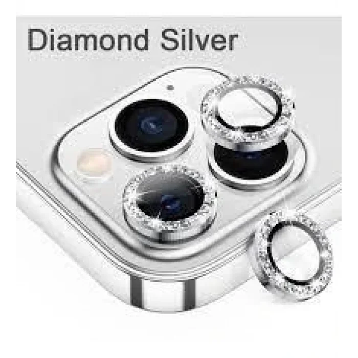İphone 12 Pro Max Taşlı Kamera Lens Koruyucu Çerçeveli Koruyucu