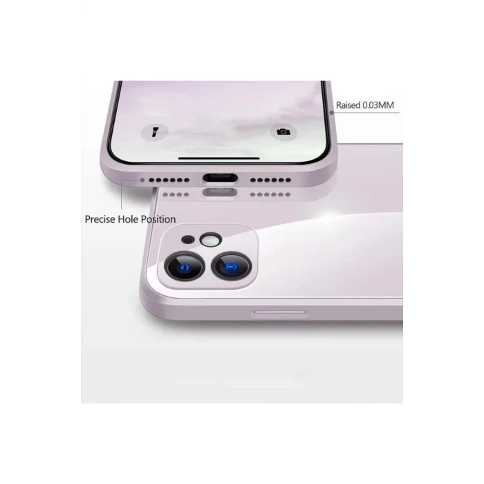 iPhone 12 Pro Parlak Cam Kamera Korumalı Telefon Kılıfı