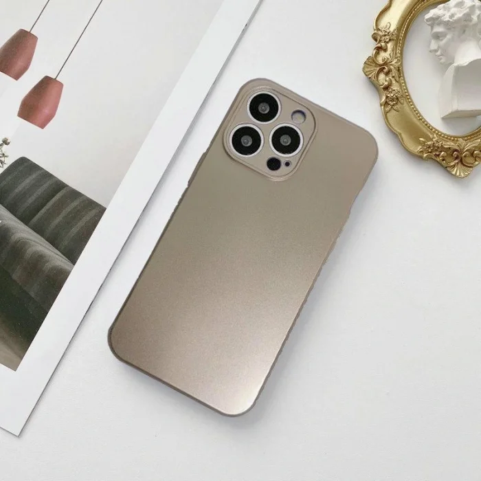 İphone 13 Metalic Renk Kamera Korumalı Silikon Kılıf