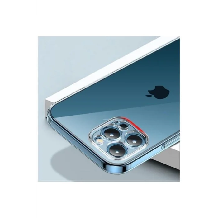 iPhone 13 Pro Kamera Korumalı Şeffaf Tıpalı Silikon Kılıf