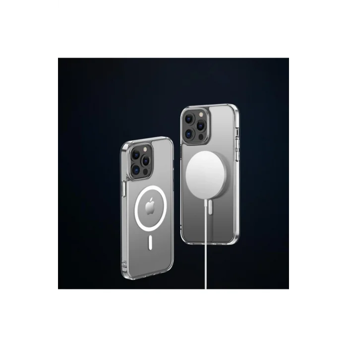 İphone 13 Pro Magsafe Kablosuz Şarj Destekli Manyetik Şeffaf Koruyucu Kılıf