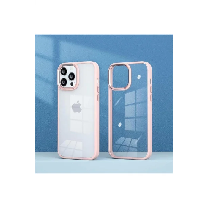 İphone 13 Pro Max Metal Kamera Çerçeveli Kenarları Renkli Kılıf
