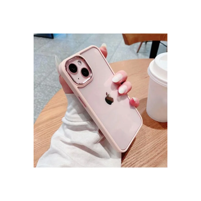 İphone 13 Pro Max Metal Kamera Çerçeveli Kenarları Renkli Kılıf