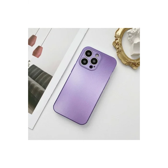 İphone 13 Pro Max Metalic Renk Kamera Korumalı Silikon Kılıf