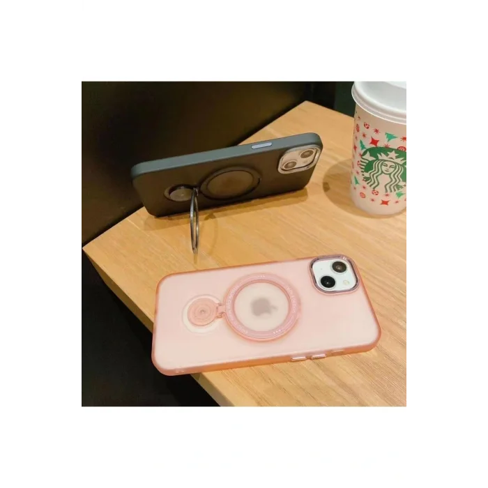 İphone 13 Pro Max Stantlı Buzlu Sert Magsafe Telefon Kılıfı