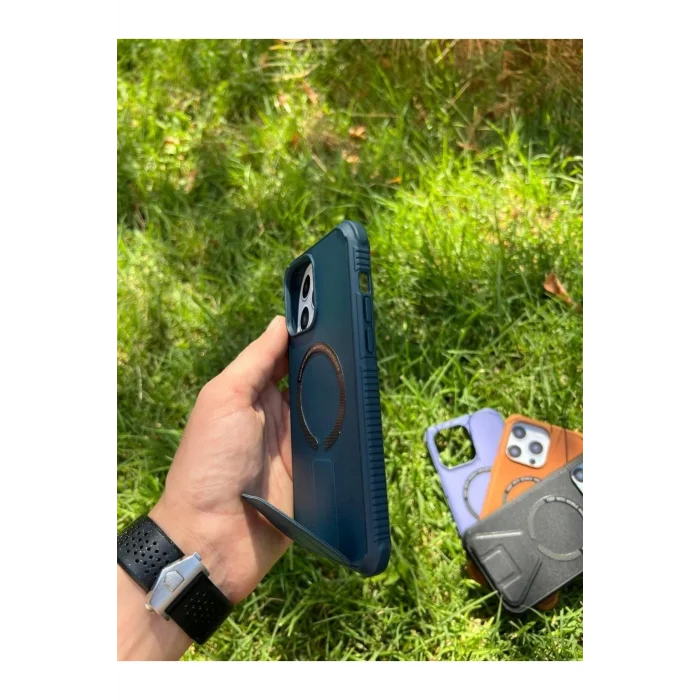 İphone 14 Magsafe Leather Stantlı Telefon Kılıfı