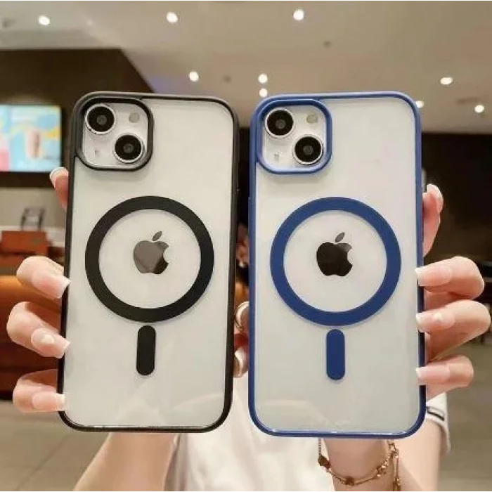 İphone 14 Magsafe Uyumlu Mat Çerçeveli Telefon Kılıfı