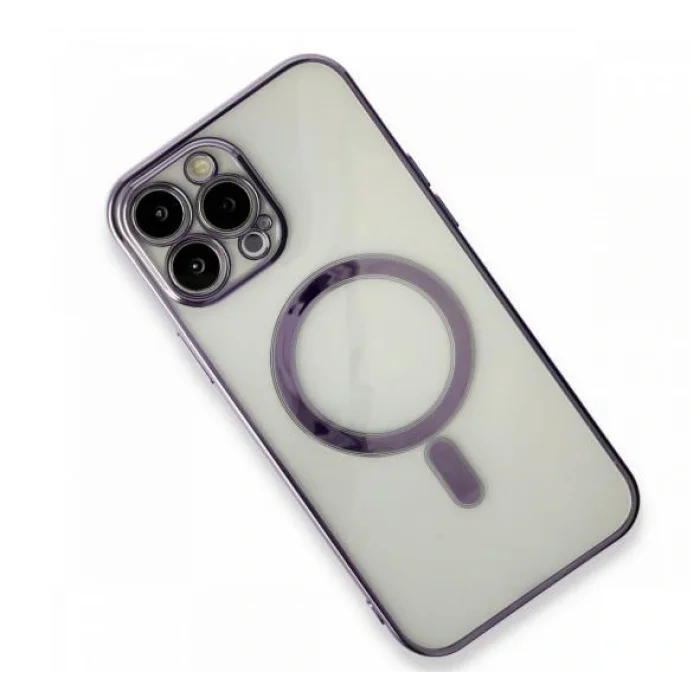 İphone 14 Magsafe Uyumlu Parlak Lazer Telefon Kılıfı
