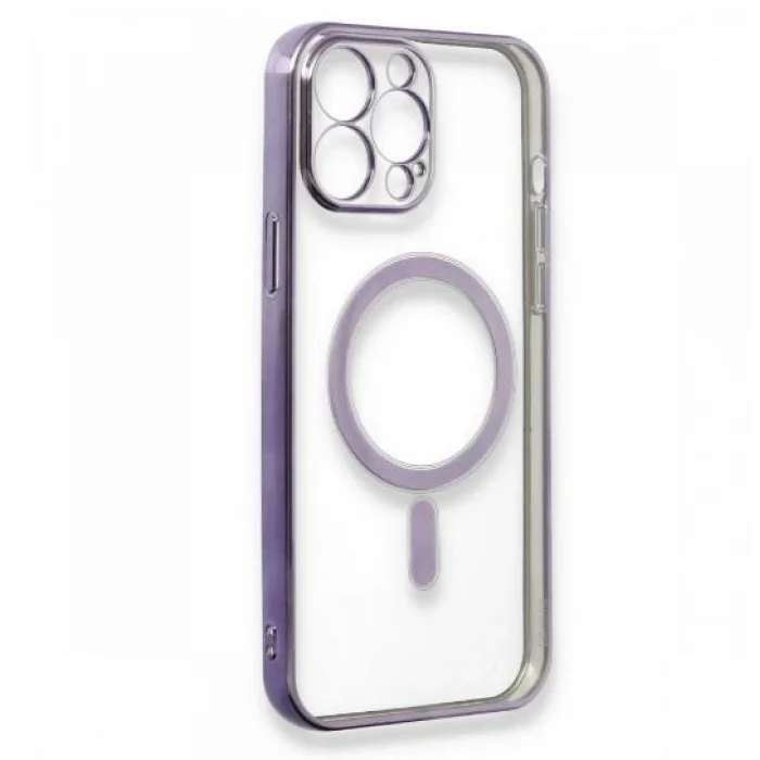 İphone 14 Plus Magsafe Uyumlu Parlak Lazer Telefon Kılıfı