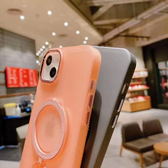 İphone 14 Plus Stantlı Buzlu Sert Magsafe Telefon Kılıfı
