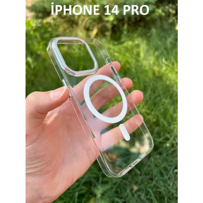 İphone 14 Pro Hybrid Magsafe Animasyonlu Sararmaz Kılıf