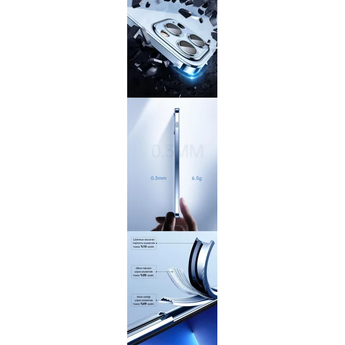 İphone 14 Pro Lazer Kamera Lens Korumalı Plating Telefon Kılıf&Telefon Kılıfı