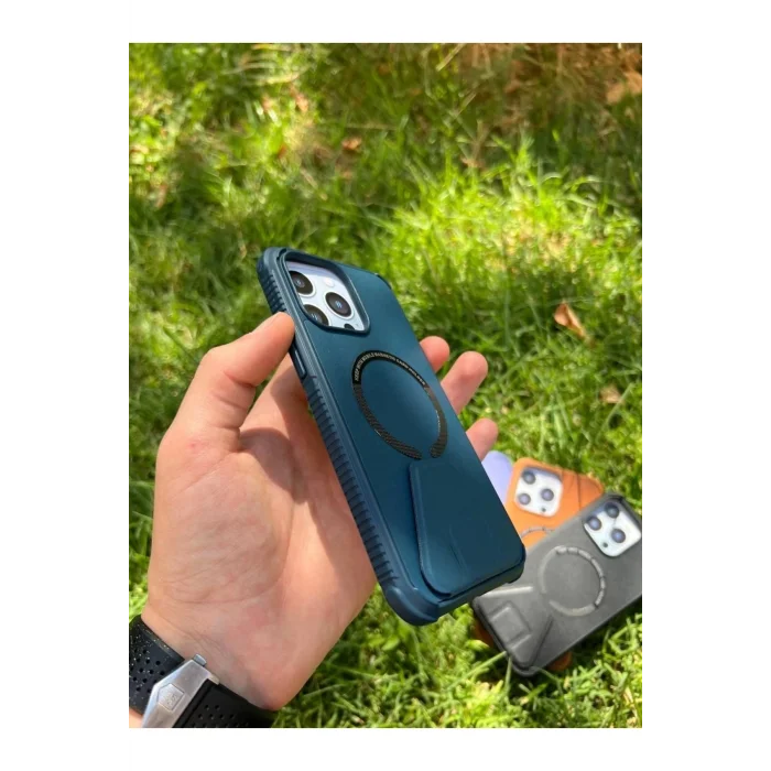 İphone 14 Pro Magsafe Leather Stantlı Telefon Kılıfı