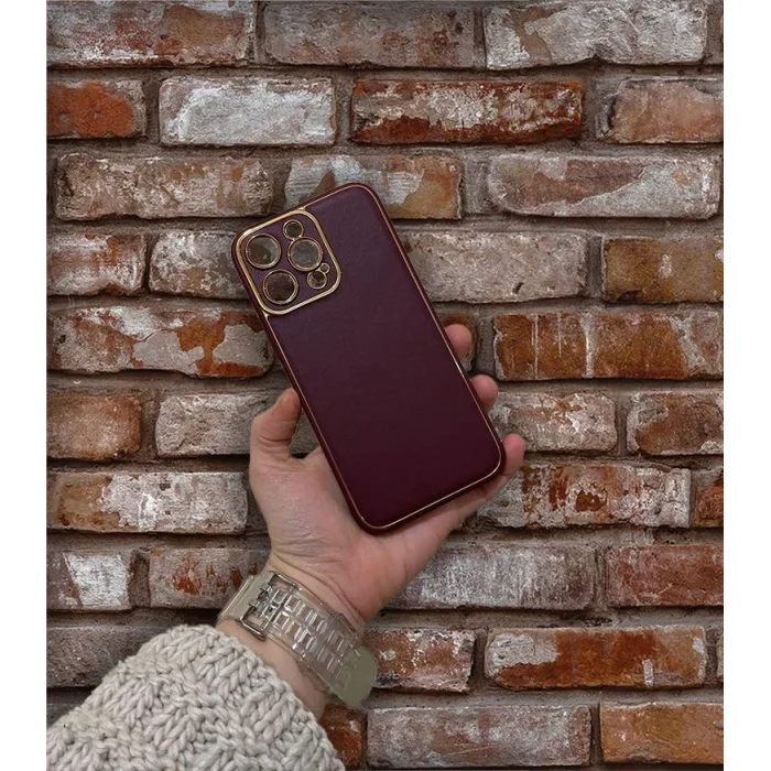 İphone 14 Pro Max Deri Görünümlü Coco Telefon Kılıfı