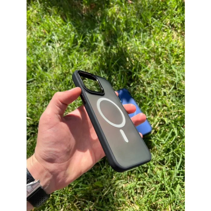 İphone 14 Pro Max Magsafe Mat Krom Telefon Kılıfı