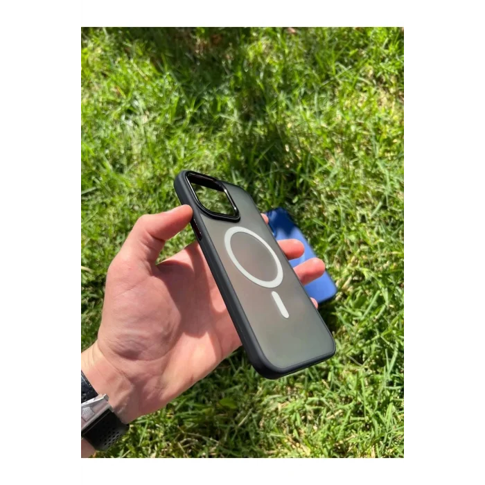İphone 14 Pro Max Magsafe Mat Krom Telefon Kılıfı
