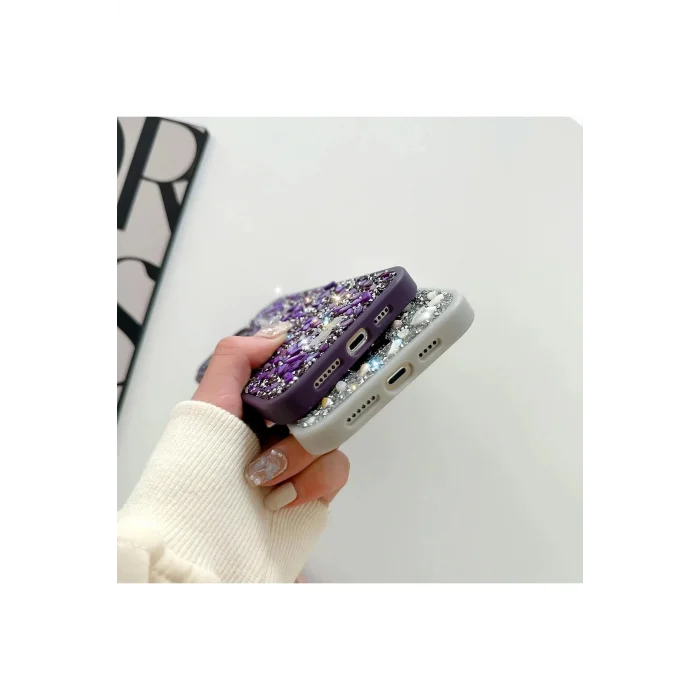 İphone 14 Pro Max Sw Taşlı Premium Lüx Silikon Cep Telefonu Kılıfı