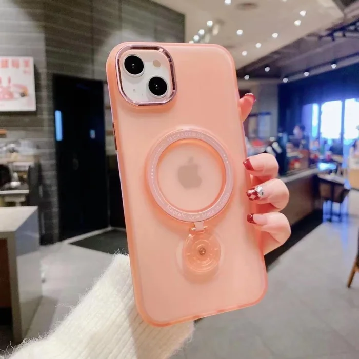 İphone 14 Pro Stantlı Buzlu Sert Magsafe Telefon Kılıfı