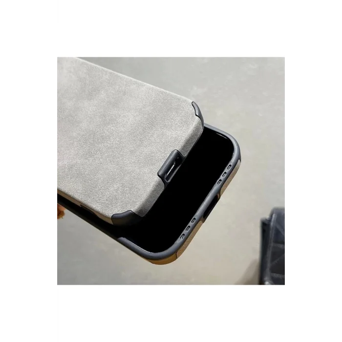 İphone 15 Plus İle Uyumlu Premium Suni Suet Kamera Korumalı Kılıf