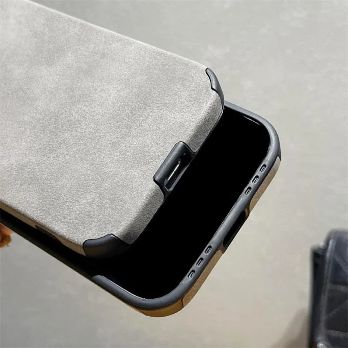 İphone 15 Plus İle Uyumlu Premium Suni Suet Kamera Korumalı Kılıf