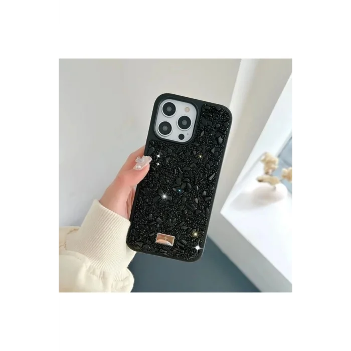 İphone 15 Plus Sw Taşlı Premium Lüx Silikon Cep Telefonu Kılıfı