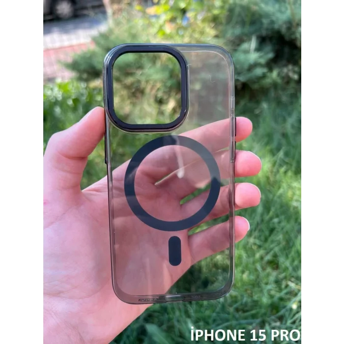 İphone 15 Pro Hybrid Magsafe Animasyonlu Sararmaz Kılıf