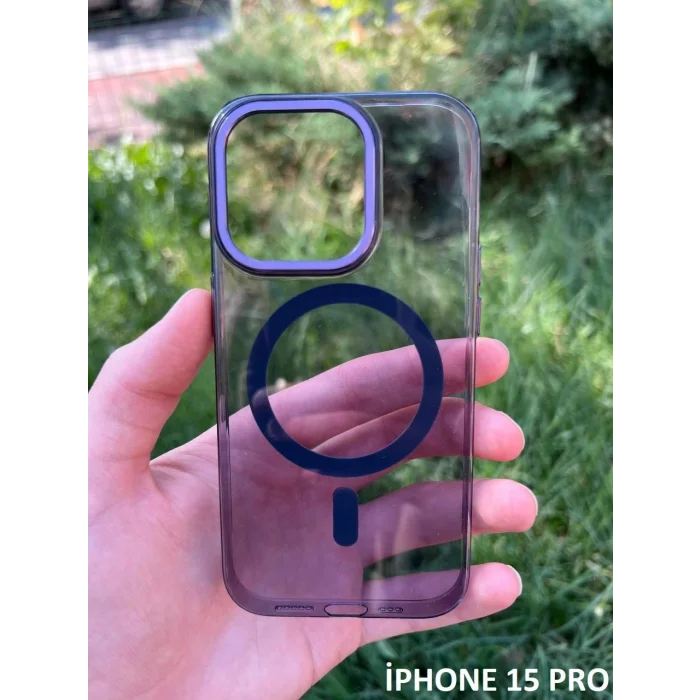 İphone 15 Pro Hybrid Magsafe Animasyonlu Sararmaz Kılıf