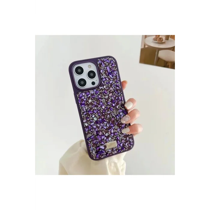 İphone 15 Pro Max Sw Taşlı Premium Lüx Silikon Cep Telefonu Kılıfı
