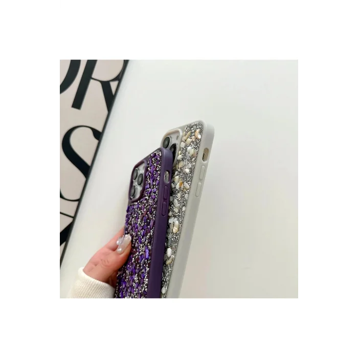 İphone 15 Pro Max Sw Taşlı Premium Lüx Silikon Cep Telefonu Kılıfı