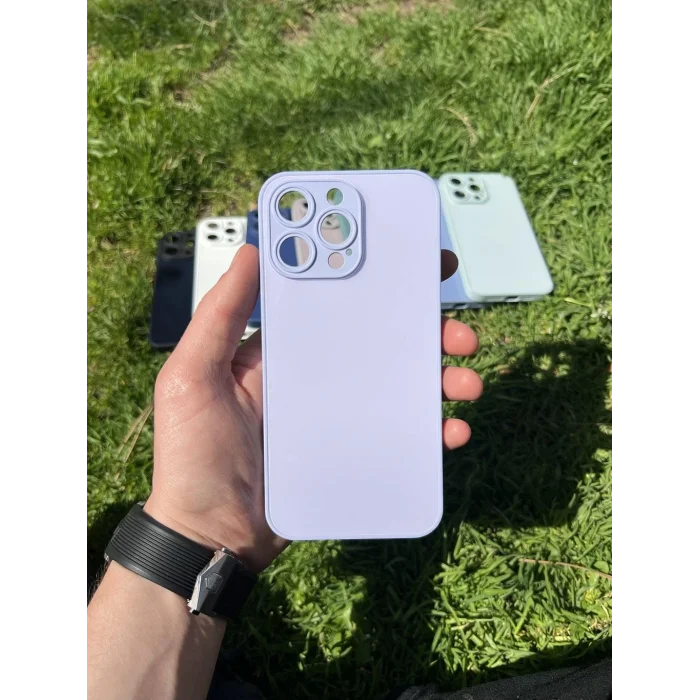 İphone 15 Pro Max Uyumlu Parlak Premium Renkli Cam Telefon Kılıfı