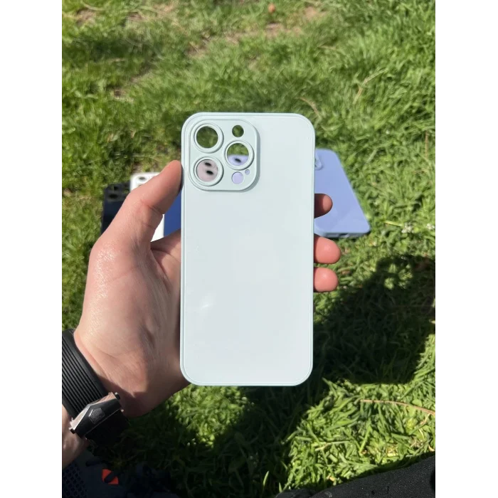 İphone 15 Pro Max Uyumlu Parlak Premium Renkli Cam Telefon Kılıfı