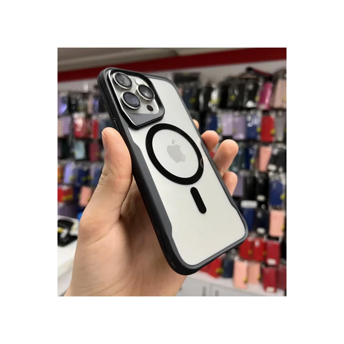 İphone 15 Pro T-Max MagSafe Uyumlu Siyah Silikon Kılıf