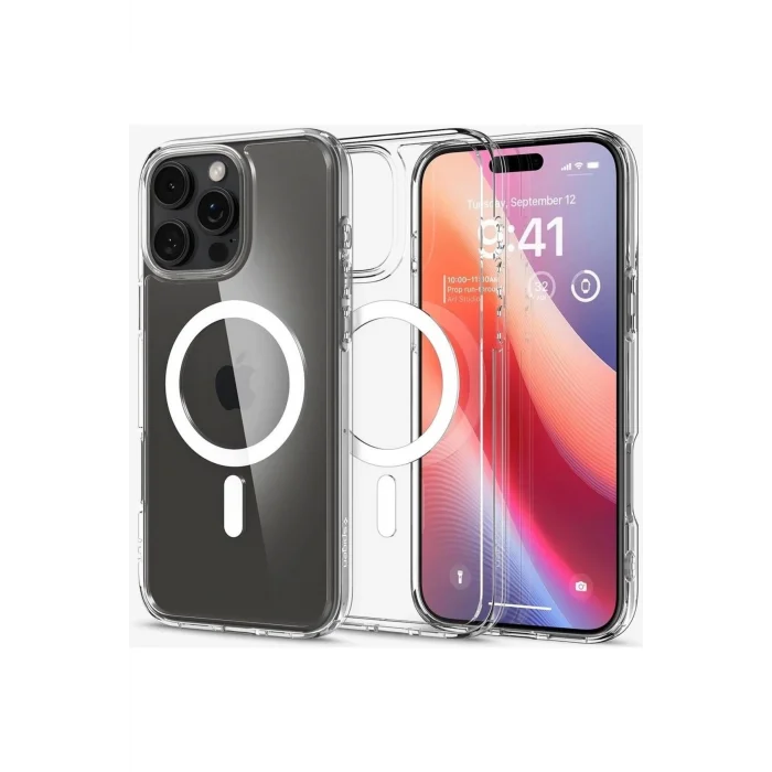 iPhone 16 Pro Kılıf Crystal MagSafe Özellikli Şeffaf