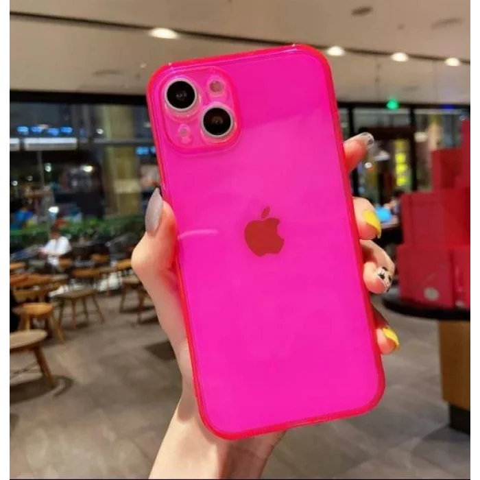 İphone Renkli Şeffaf Silikon 2.0mm Kamera Korumalı Telefon Kılıfı