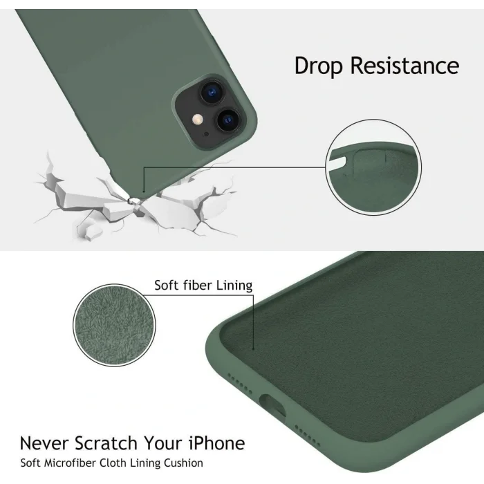 İphone Silikon Case Mikrofiber İç Arka Koruma Telefon Kılıfı