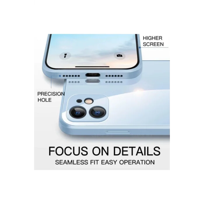 iPhone Xs Max Parlak Cam Kamera Korumalı Telefon Kılıfı